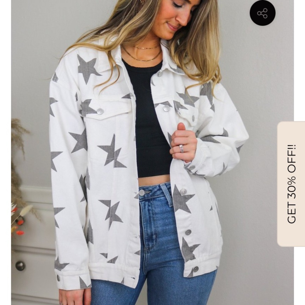 Black and white star print jacket